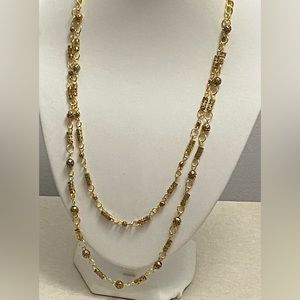 NEW Gold plated handmade double-chain necklace NEW
